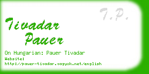 tivadar pauer business card